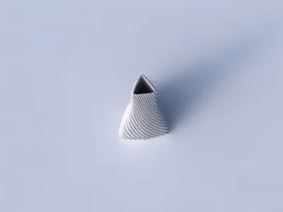 Vase grounded triangle with bent extruded lines 01 3D print model