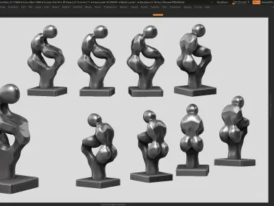 Modern Abstract Human Anatomy sculpture 3d print model 136 3D print model