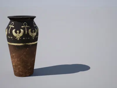 Egyptian Vase Low-poly 3D model