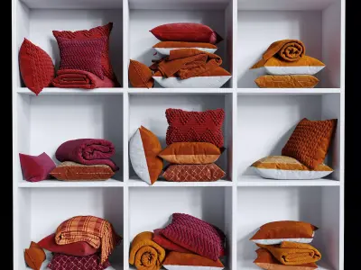 Colorful Cozy Pillows collection 3D model