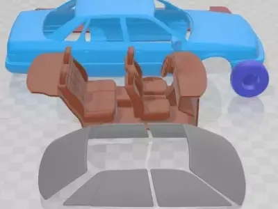 Audi 200 Sedan 1983 Printable Car 3D print model