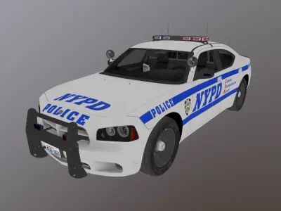 Dodge Charger NewYork police car Low-poly 3D model