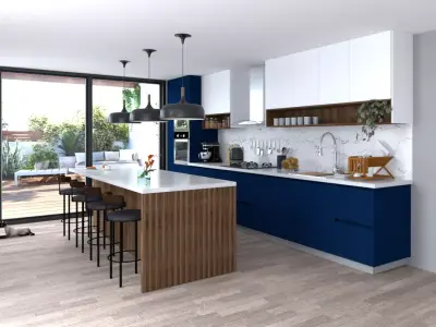Cocina en L Free 3D model