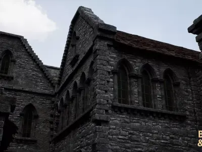 Modular Medieval Town Environment Low-poly 3D model