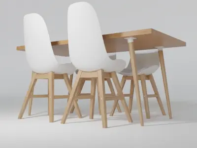 Dining table with chairs 3D model