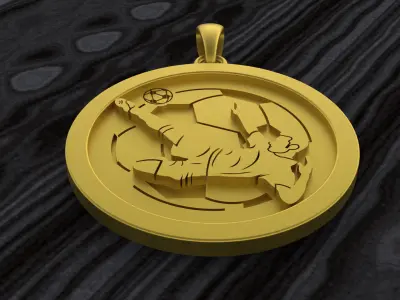 football player pendant 3D print model