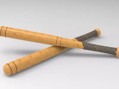 Baseball Bat Low-poly 3D model 17