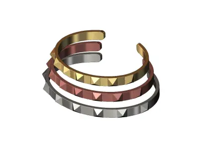 Pyramids cuff bracelet  3D print model