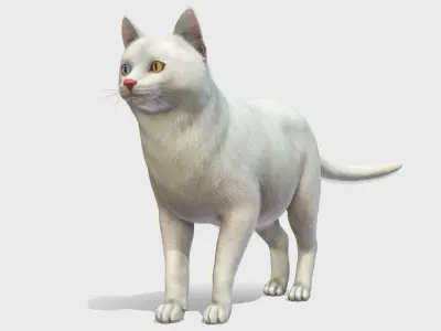 Cats Family Low-poly 3D model