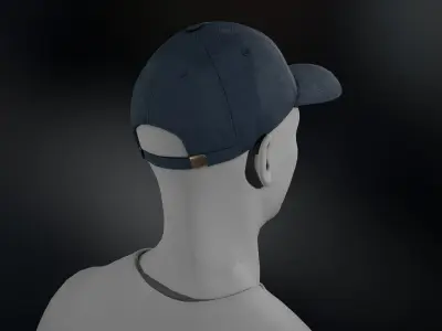 Blue Basketball Hat  Low-poly 3D model