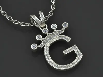 G letter pendant 3D print model