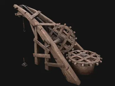 Steampunk Crane Lift  Low-poly 3D model