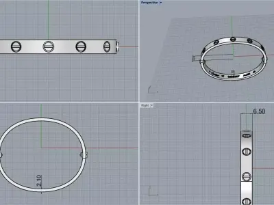 Bracelet Love Size 17 cod32 3D print model