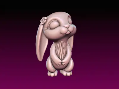 Cartoon Little Bunny Girl 3D print model
