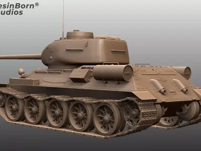 Soviet Medium Tank T-34-85 WWII Armored Vehicle 3D model