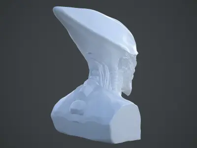 Alien Bust Sculpture 3D print model