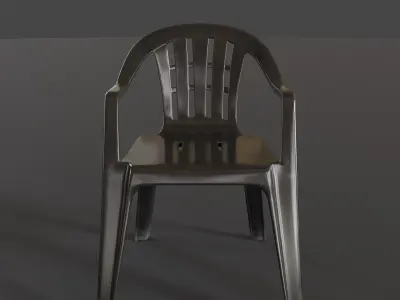 Stackable Plastic Chair Low-poly 3D model