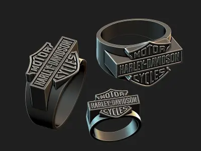 Harley-Davidson ring 3D print model