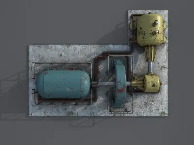 Diesel generator Low-poly 3D model