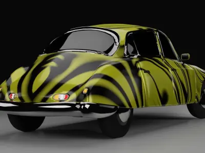 Cartoon Car Low-poly 3D model