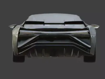 Luxury Silver Concept Hypercar 3D Model Low-poly 3D model
