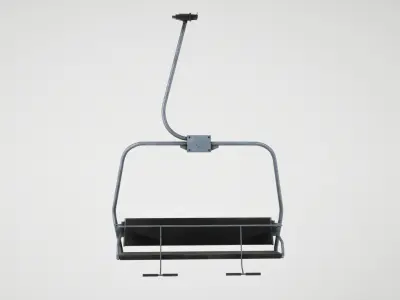 Ski lift chair Low-poly 3D model