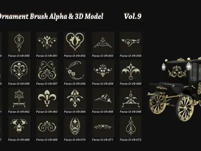103 Ornament Brush Alpha 3D Model Vol 9 3D model