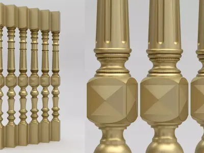 Carved Baluster 3D model purchase