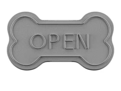Bone and Open Neon Sign 3D model