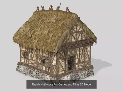 Thatch Hut House Collection For Games and Films 3D Model