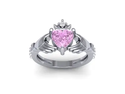 Heart Claddagh Ring 3D print model