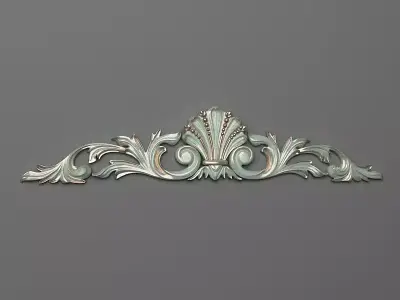 Cartouche decorative ornate piece 3D print model