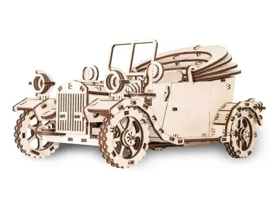 3D Wooden Antique Convertible Car Puzzle Model 3D model