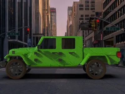 Jeep Wrangler Low-poly 3D model
