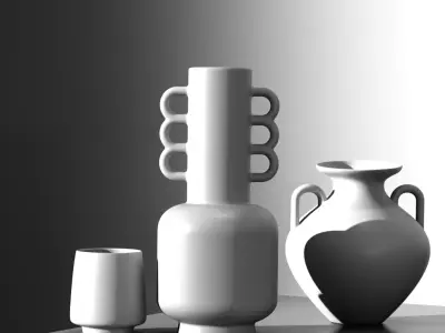 3d Vase set decorative pieces  3D model