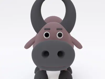 Buffalo animal cartoon 3d model  3D model