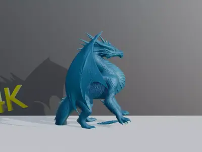 Blue Dragon Fantasy and Mythical Power and Legendary Elegance Free 3D model