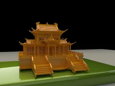  Chinese golden house  3D model