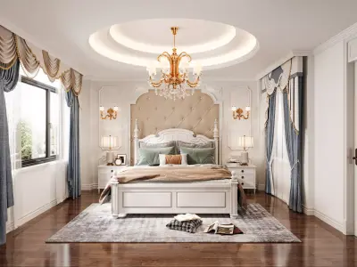 French Style Bedroom 3D Model  3D model