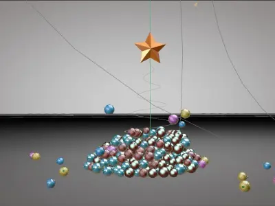 Animated 3D Christmas tree of spheres  3D model