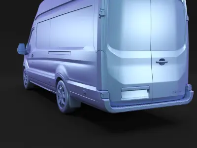 White modern cargo van 3D model