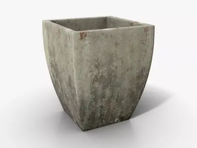 Vase Concrete Quad L Low-poly 3D model