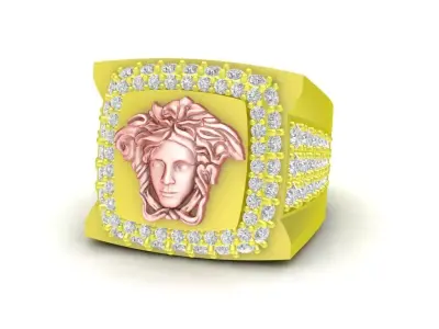 Luxury Medusa Head Diamond Ring for Men 94a 3D print model