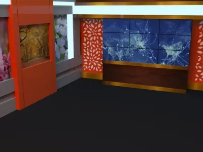 VIRTUAL STUDIO 3D SET Low-poly 3D model