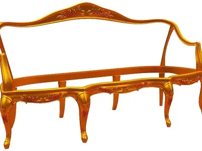 Classical sofa frame Low-poly 3D model