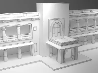 English Facade 3D model purchase