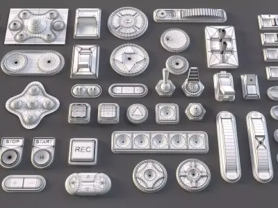 Industrial Kitbash - 14 - 199 pieces 3D model