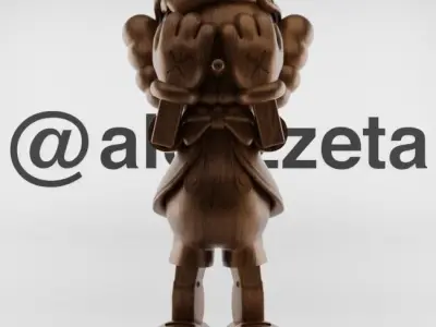 Kaws Pinocchio Wooden Textured Low-poly 3D model