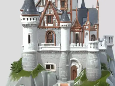 Realistic Castle 3d model Low-poly 3D model
