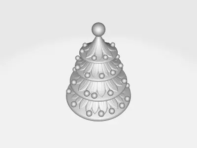 Modern Christmas Tree Ornament Layered Holiday Decor 3D print model